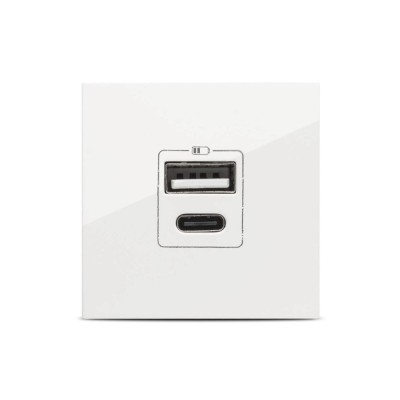 Moda Voice, priza USB A+C 5V 2,4A 2M, alb, Elbi foto