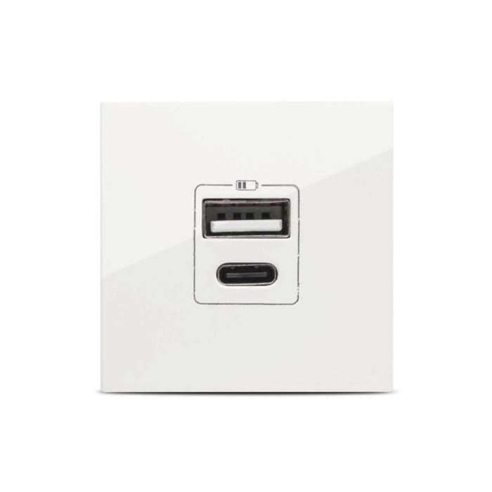 Moda Voice, priza USB A+C 5V 2,4A 2M, alb, Elbi