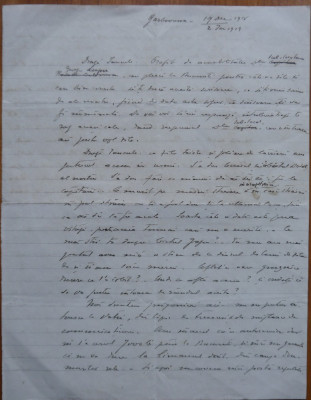 Scrisoare din 1919 a unui membru al familiei Lahovari foto