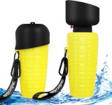 Sticla de apa pentru animale de companie TAUCHGOE, plastic, galben, 600 ml