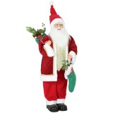 HOMCOM Moș Crăciun c&acirc;ntător și dansator 120 cm, figură animată verticală cu șosetă, sac, activată prin sunet/atingere | Aosom Romania