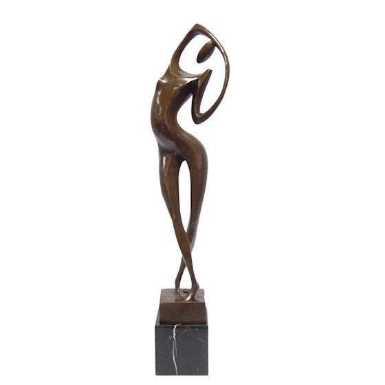 Femeie stilizata - statueta din bronz pe un soclu din marmura SL-107