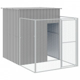 Cusca de caine &amp; tarc gri deschis 165x251x181cm otel galvanizat GartenMobel Dekor, vidaXL