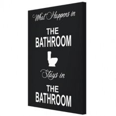 Tablou &amp;amp;#8211; What happens in the bathroom &amp;amp;#8211; Negru foto