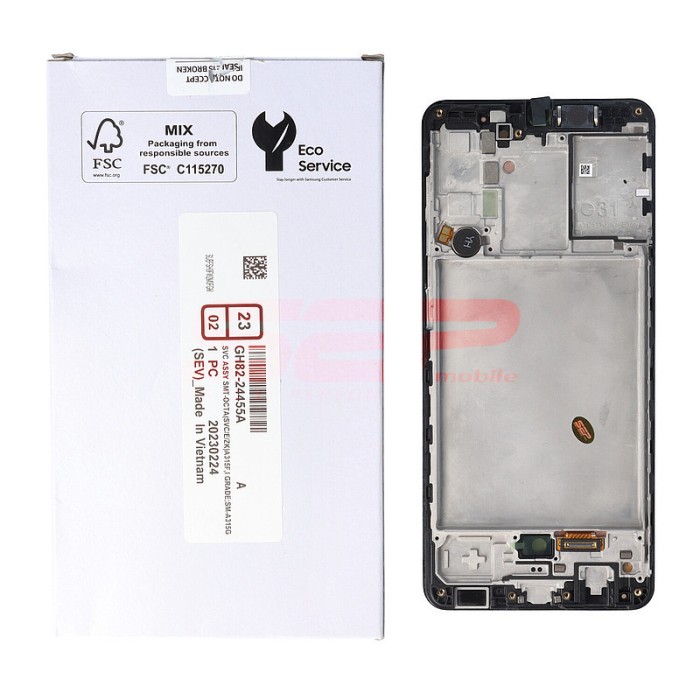 LCD+Touchscreen cu Rama Samsung Galaxy A31 / A315 BLACK Original Service Pack