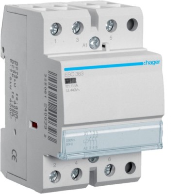 Contactor modular 63A 3ND 230V Hager ESC363 foto