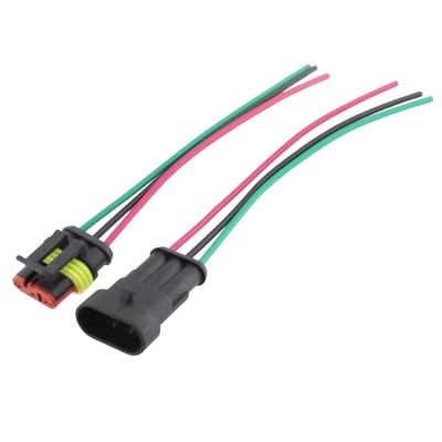 Cablu cu conector rezistent la umiditate, 3 fire, 13cm, HB303, 196689 foto