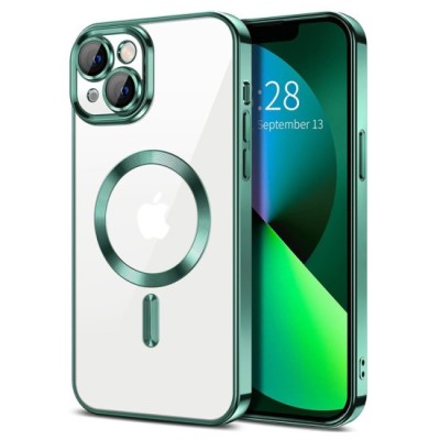 Husa pentru iPhone 13 - Techsuit Luxury Crystal MagSafe - Light Green foto
