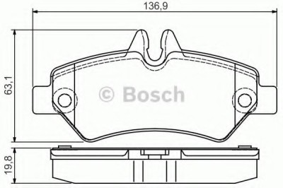 Set placute frana,frana disc VW CRAFTER 30-50 platou / sasiu (2F) (2006 - 2016) BOSCH 0 986 495 100 foto