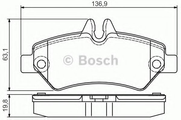 Set placute frana,frana disc VW CRAFTER 30-50 platou / sasiu (2F) (2006 - 2016) BOSCH 0 986 495 100