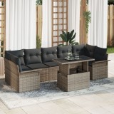 Gossi set canapea gradina 8 piese perne gri ratan poli