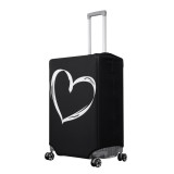 Husa Troler Kwmobile L, 25-28 inch, Lycra, Negru/Alb - Protectie Valiza Voiaj