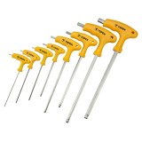 Set chei imbus lungi cu maner T si bila, 8 piese, otel CrV Topex