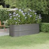 Strat &icirc;nălțat grădină gri 224x80x68cm oțel vopsit electrostatic