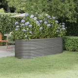 vidaXL Strat &icirc;nălțat grădină gri 224x80x68cm oțel vopsit electrostatic