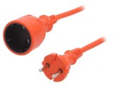 Prelungitor PVC portocaliu 10m 10A 1 priză, PLASTROL