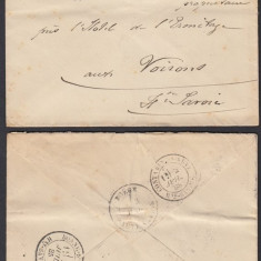 Switzerland 1885 Postal History Rare, cover Geneva to France D.092