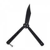 Cutit fluture Butterfly, Balisong 19 cm, negru, 4 gauri