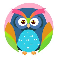Sticker decorativ, Bufnita, Multicolor, 60 cm, 10889ST foto