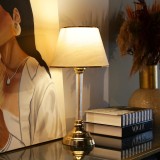 Lampa de masa Paisley 45 cm 1 x E27 max 20W plastic textil bej alama [lux.pro] HausGarden Leisure