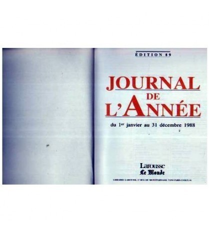 - Journal de l&#039;annee du 1 janvier au 31 decembre 1988 - 109162