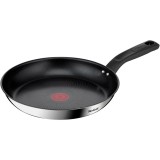 Tigaie Tefal Delicious, inductie, invelis antiaderent Titanium, indicator Thermo-Signal, maner nituit, inox, 26 cm, argintiu