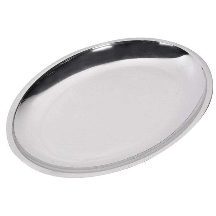 Platou Oval Metalic, 40cm, Argintiu