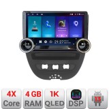 Navigatie Citroen C1 Peugeot 107 Toyota Aygo 2005-2014 Edotec 4+64 10.5 inch Incell 1K android Wifi 5Ghz gps internet KIT-C1