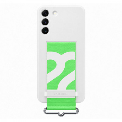Husa de protectie telefon Samsung, Cover with Strap pentru Samsung Galaxy S22+, White foto