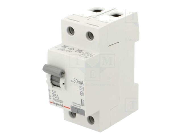 &Icirc;ntrerupător diferențial LEGRAND RX3 2P 25A 30mA AC 400VAC