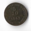 Moneda 5/10 soldo 1862 - Lombardia, Europa, Cupru (arama)