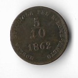 Moneda 5/10 soldo 1862 - Lombardia
