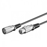 Cablu prelungitor XLR 3 pini T-M 2m Negru, Oem