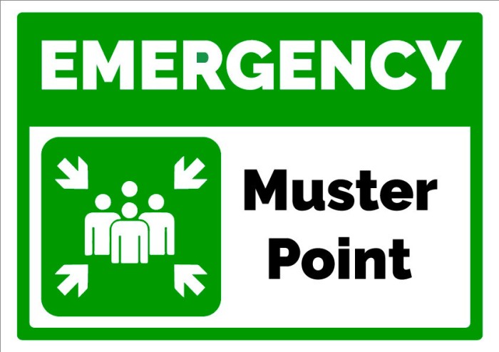 indicator emergency muster point