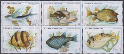 Timbre cu pești din Sao Tome e Principe foto