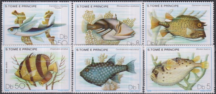 Timbre cu pești din Sao Tome e Principe