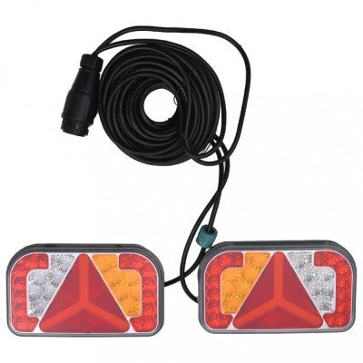 vidaXL Lumini pentru remorcă, 2 buc., roșu, bec LED 12 V, 24x5x14,5 cm foto