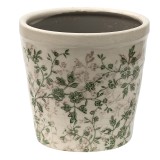 Cumpara ieftin Set 2 ghivece ceramica bej verde 14x13 cm
