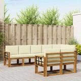 vidaXL Set de canapele de exterior cu pernă 8 pcs Natural și Crem 3366578