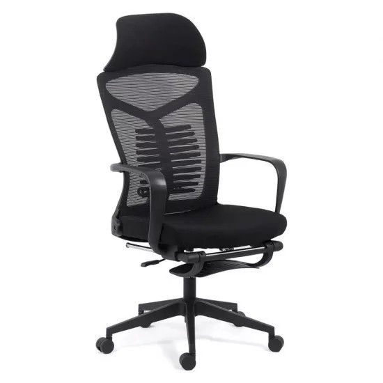 SCAUN ERGONOMIC CU SPATAR RABATABIL SI SUPORT PICIOARE SYYT 9502 NEGRU