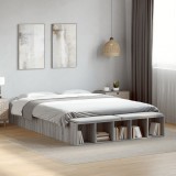 VidaXL Cadru de pat, gri sonoma, 140x200 cm, lemn prelucrat