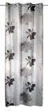Draperie blackout gri cu inele Vegas, model floral, 135 x 245 cm