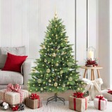 VidaXL Brad de Crăciun artificial cu 150 LED Verde 150 cm PE și PVC 3397540