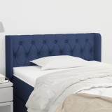 VidaXL Tăblie de pat cu aripioare albastru 93x16x78/88 cm textil