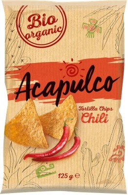Chips cu Chilli Tortilla Bio Acapulco 125gr foto