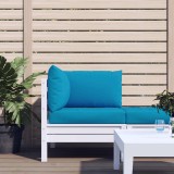 VidaXL Perne canapea din paleți, 3 buc., albastru deschis, textil