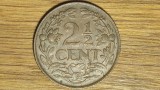 Cumpara ieftin Curacao - moneda de colectie exotica bronz - 2 + 1/2 cent / cents 1948 - impecabila !, America Centrala si de Sud