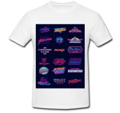 Tricou &amp;quot; 80&amp;#039;s retro logos &amp;quot; foto