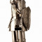 Suport din Metal lucios pentru Sticla de Vin, model Cavaler in Armura, Capacitate 1 Sticla, Crom Lucios, H 61 cm