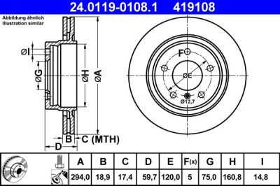 ATE 24.0119-0108.1 Disc frana foto